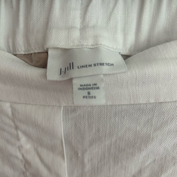 J Jill White stretch linen cropped pants - Picture 3 of 3